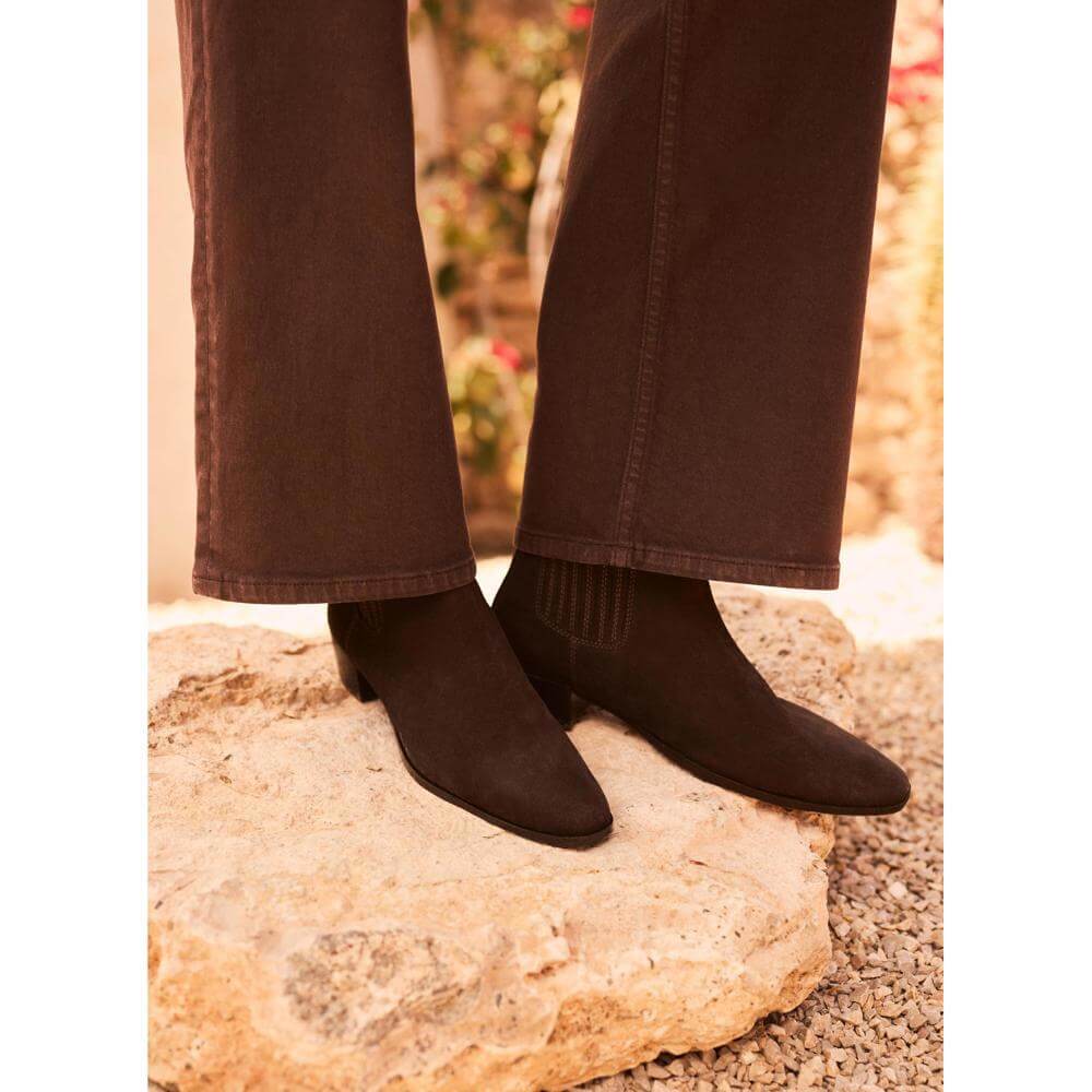 Mint Velvet Kirsten Brown Suede Ankle Boots